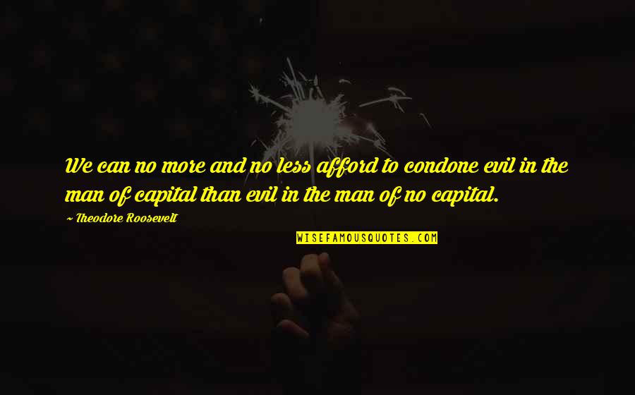 Condone Quotes By Theodore Roosevelt: We can no more and no less afford