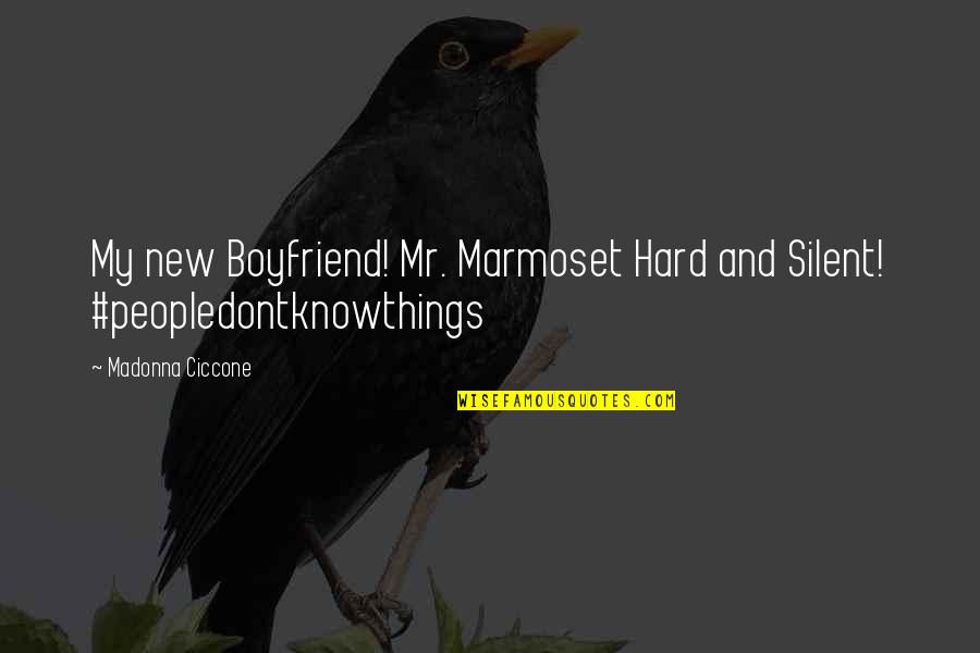 Condotta Quotes By Madonna Ciccone: My new Boyfriend! Mr. Marmoset Hard and Silent!