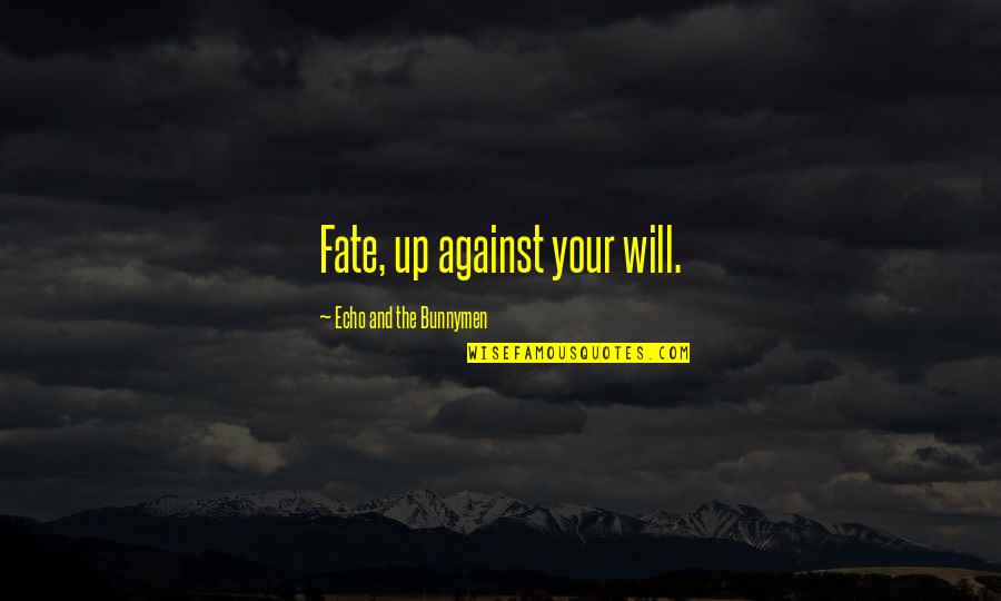 Condrosulf Quotes By Echo And The Bunnymen: Fate, up against your will. Condrosulf Quotes By Echo And The Bunnymen: Fate, up against your will.