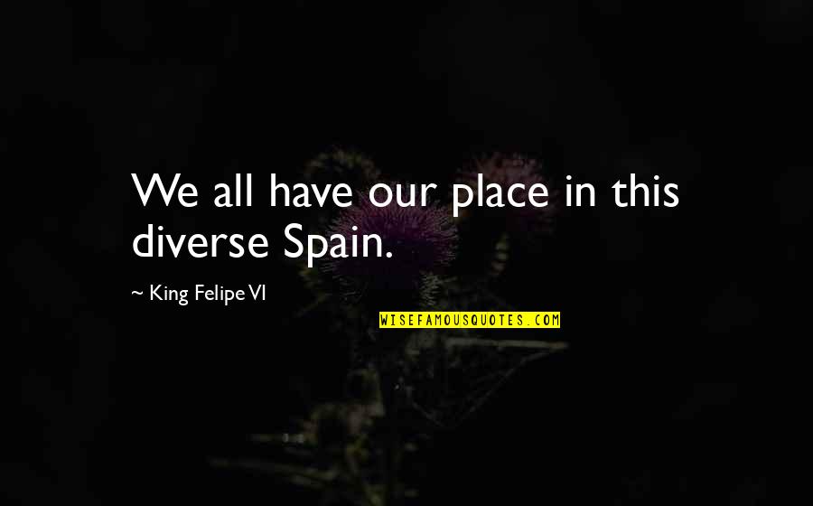 Conducir Preterite Quotes By King Felipe VI: We all have our place in this diverse
