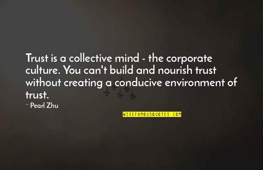 Conducive Environment Quotes By Pearl Zhu: Trust is a collective mind - the corporate