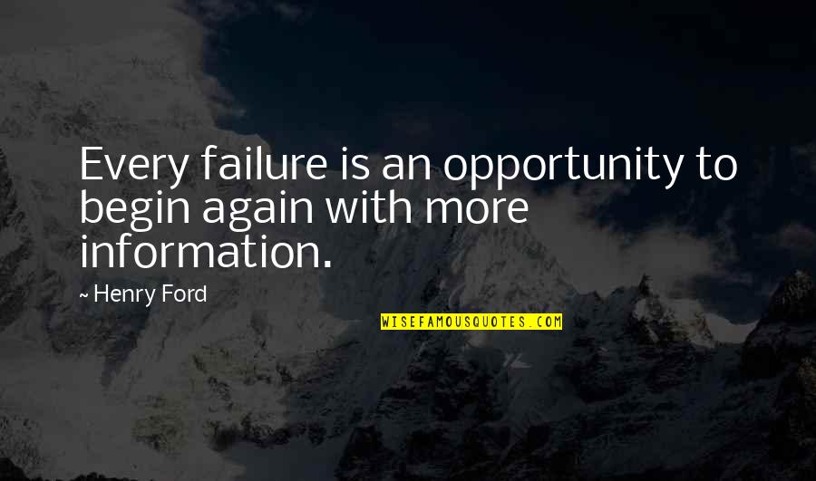 Conejo Blanco Quotes By Henry Ford: Every failure is an opportunity to begin again