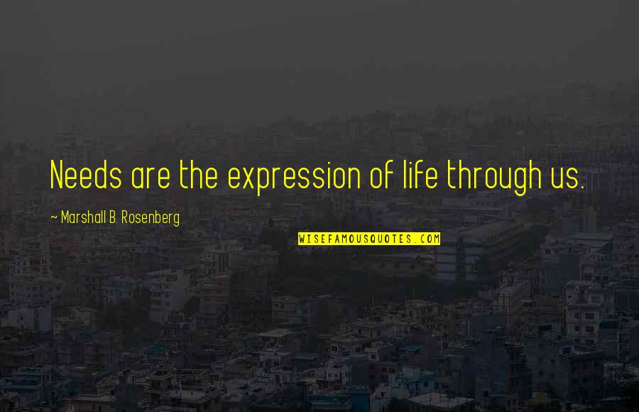 Confectionery Soaps Quotes By Marshall B. Rosenberg: Needs are the expression of life through us.