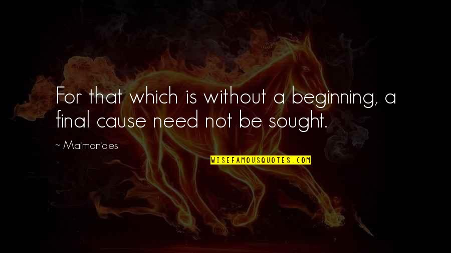 Confess Crush Quotes By Maimonides: For that which is without a beginning, a