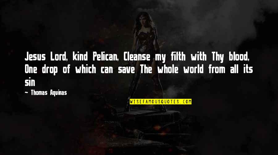 Confessors Of Christ Quotes By Thomas Aquinas: Jesus Lord, kind Pelican, Cleanse my filth with Confessors Of Christ Quotes By Thomas Aquinas: Jesus Lord, kind Pelican, Cleanse my filth with