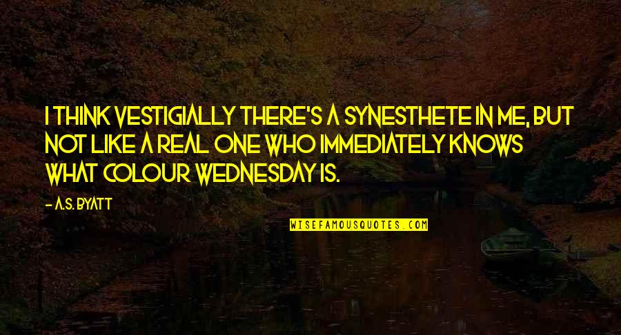 Confesssion Quotes By A.S. Byatt: I think vestigially there's a synesthete in me,