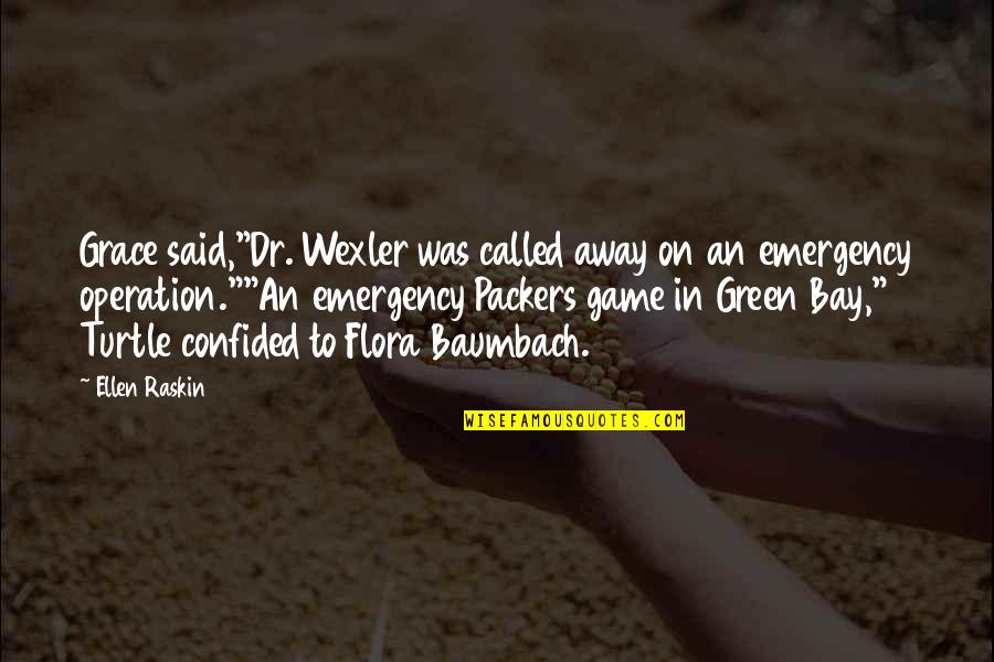 Confided Quotes By Ellen Raskin: Grace said,"Dr. Wexler was called away on an