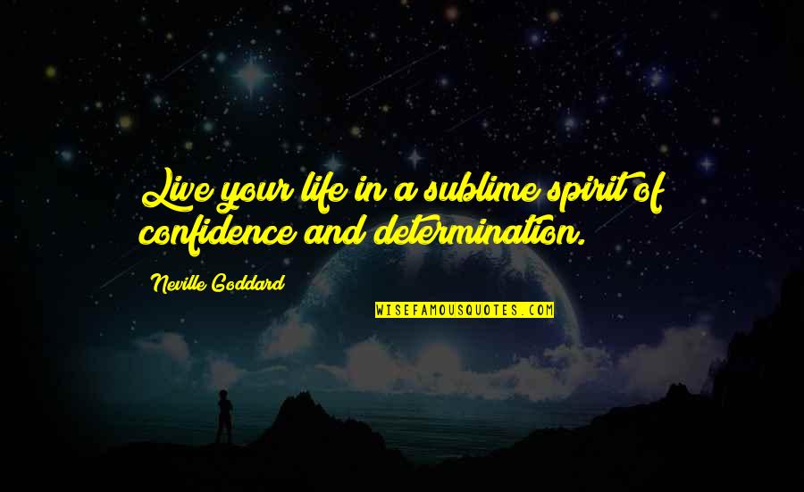 Confidence And Determination Quotes By Neville Goddard: Live your life in a sublime spirit of