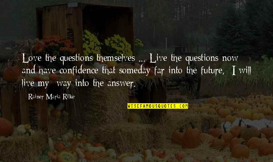 Confidence And Love Quotes By Rainer Maria Rilke: Love the questions themselves ... Live the questions
