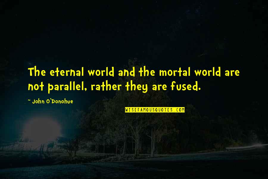 Confidence Booster Quotes By John O'Donohue: The eternal world and the mortal world are