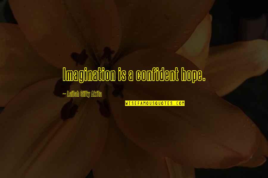 Confidence In Quotes By Lailah Gifty Akita: Imagination is a confident hope.