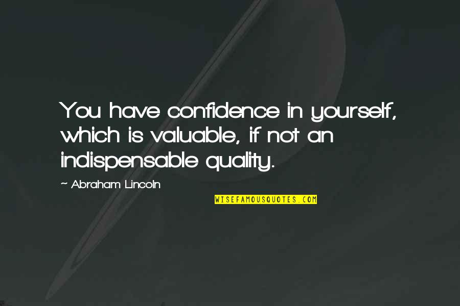 Confidence In Yourself Quotes By Abraham Lincoln: You have confidence in yourself, which is valuable,