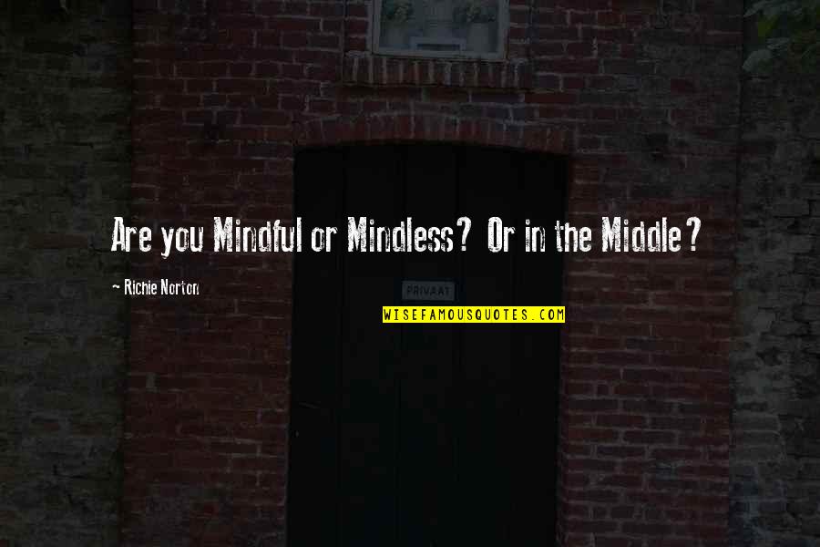 Confidence Self Trust Quotes By Richie Norton: Are you Mindful or Mindless? Or in the Confidence Self Trust Quotes By Richie Norton: Are you Mindful or Mindless? Or in the