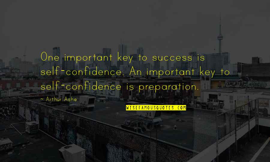 Confidence Success Quotes By Arthur Ashe: One important key to success is self-confidence. An