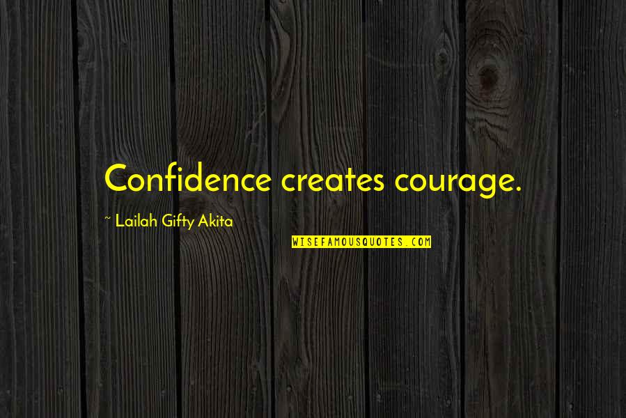 Confidence Success Quotes By Lailah Gifty Akita: Confidence creates courage.