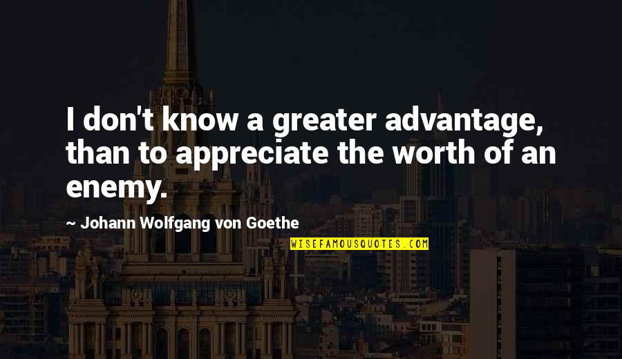 Confiding In Others Quotes By Johann Wolfgang Von Goethe: I don't know a greater advantage, than to