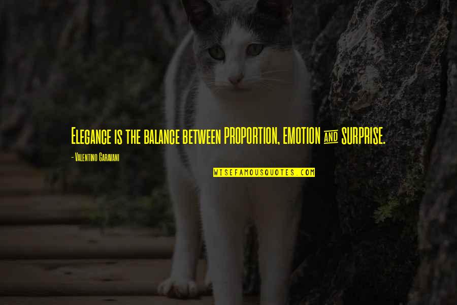 Confiding In Others Quotes By Valentino Garavani: Elegance is the balance between PROPORTION, EMOTION &