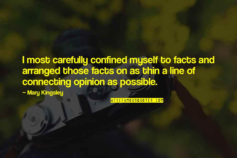Confined Best Quotes By Mary Kingsley: I most carefully confined myself to facts and Confined Best Quotes By Mary Kingsley: I most carefully confined myself to facts and
