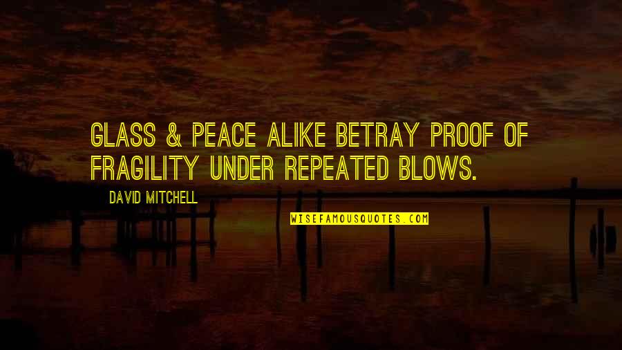 Confirmados Significado Quotes By David Mitchell: Glass & peace alike betray proof of fragility