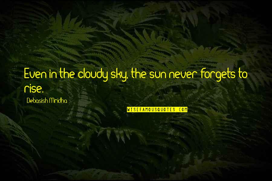 Confirmation Inspirational Quotes By Debasish Mridha: Even in the cloudy sky, the sun never