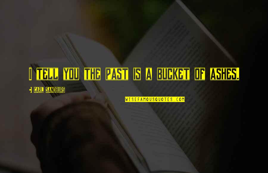 Confiscar Definicion Quotes By Carl Sandburg: I tell you the past is a bucket Confiscar Definicion Quotes By Carl Sandburg: I tell you the past is a bucket