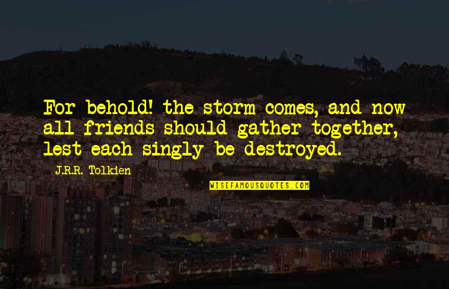 Conflating Issues Quotes By J.R.R. Tolkien: For behold! the storm comes, and now all Conflating Issues Quotes By J.R.R. Tolkien: For behold! the storm comes, and now all
