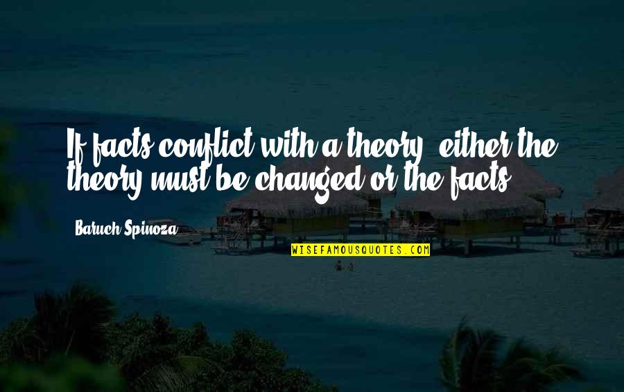 Conflict Theory Quotes By Baruch Spinoza: If facts conflict with a theory, either the