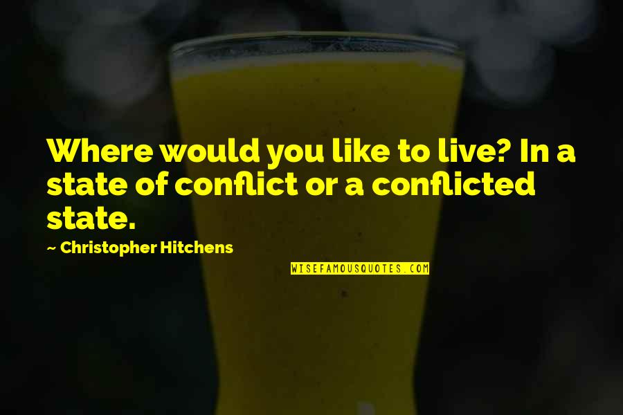 Conflicted Quotes By Christopher Hitchens: Where would you like to live? In a