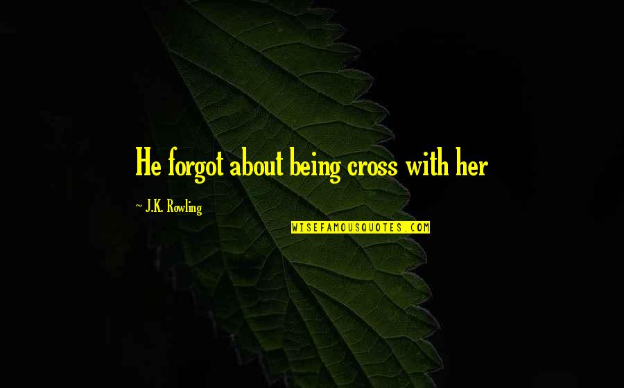 Conflit Quotes By J.K. Rowling: He forgot about being cross with her
