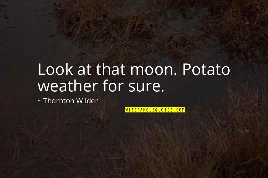 Conformidades Quotes By Thornton Wilder: Look at that moon. Potato weather for sure.