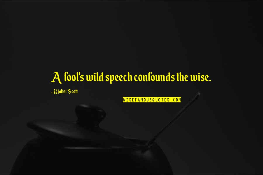 Confounds Quotes By Walter Scott: A fool's wild speech confounds the wise.