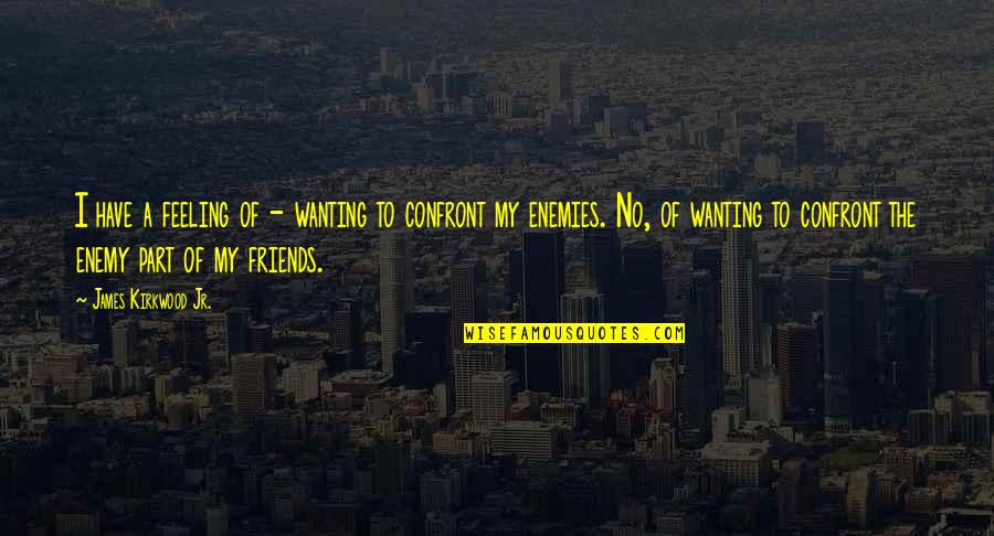 Confront Quotes By James Kirkwood Jr.: I have a feeling of - wanting to