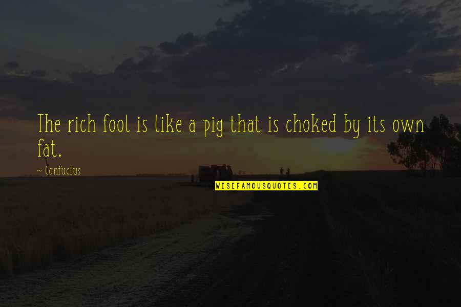 Confronter French Quotes By Confucius: The rich fool is like a pig that