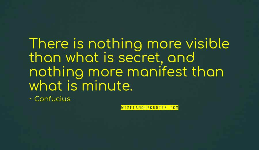 Confucianism Quotes By Confucius: There is nothing more visible than what is