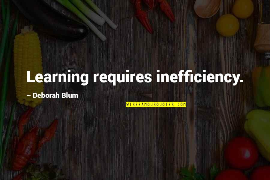 Confused Feelings Quotes By Deborah Blum: Learning requires inefficiency. Confused Feelings Quotes By Deborah Blum: Learning requires inefficiency.