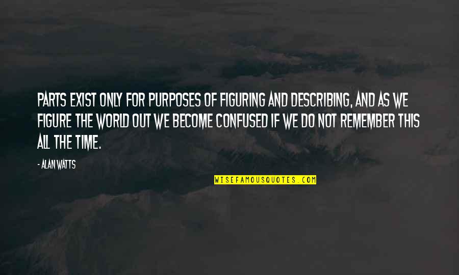 Confused World Quotes By Alan Watts: Parts exist only for purposes of figuring and
