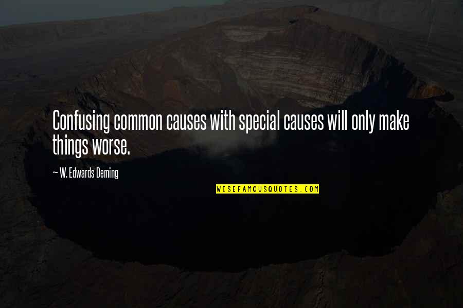 Confusing Things Quotes By W. Edwards Deming: Confusing common causes with special causes will only