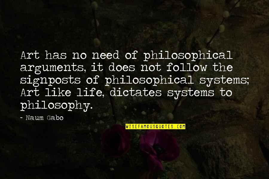 Confusion And Clarity Quotes By Naum Gabo: Art has no need of philosophical arguments, it