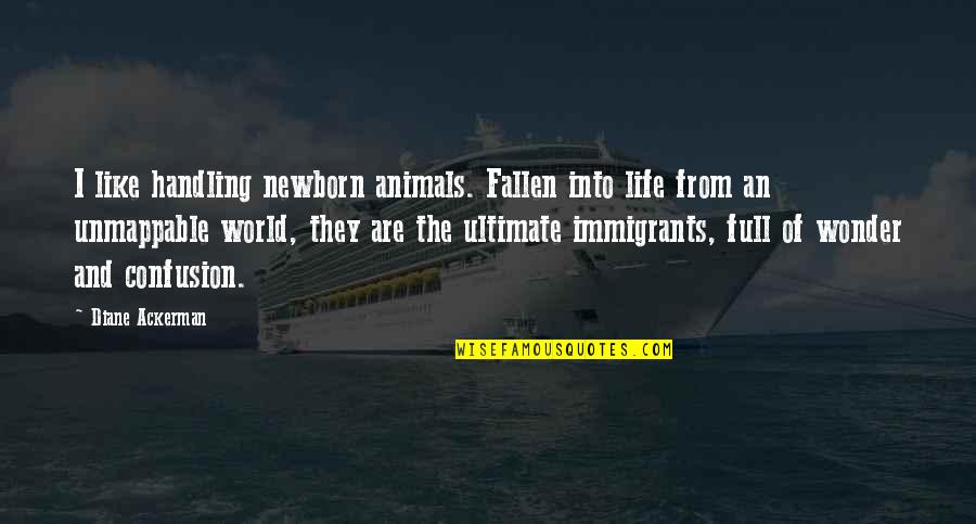 Confusion In Life Quotes By Diane Ackerman: I like handling newborn animals. Fallen into life