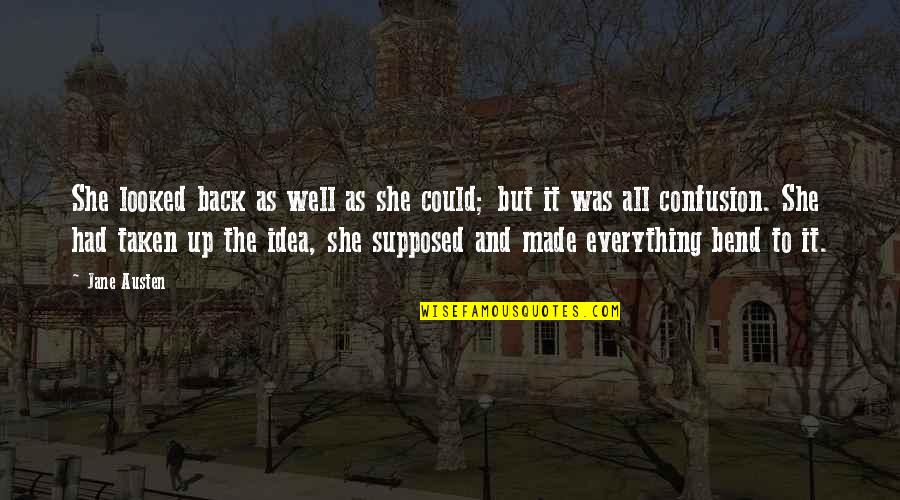 Confusion In Life Quotes By Jane Austen: She looked back as well as she could;