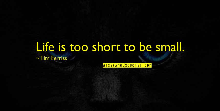 Congelation Quotes By Tim Ferriss: Life is too short to be small.