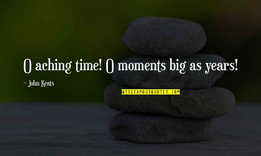 Congers Quotes By John Keats: O aching time! O moments big as years!