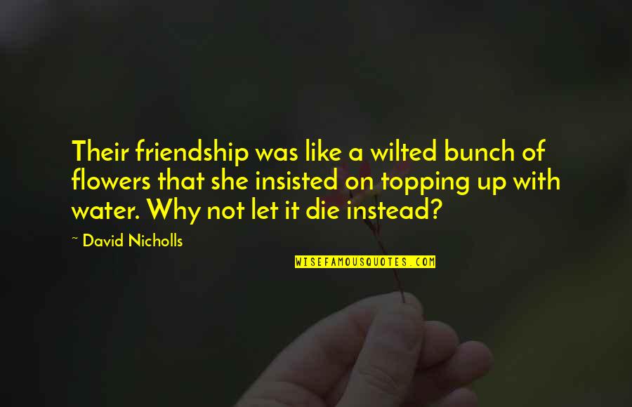 Conglomerate Quotes By David Nicholls: Their friendship was like a wilted bunch of