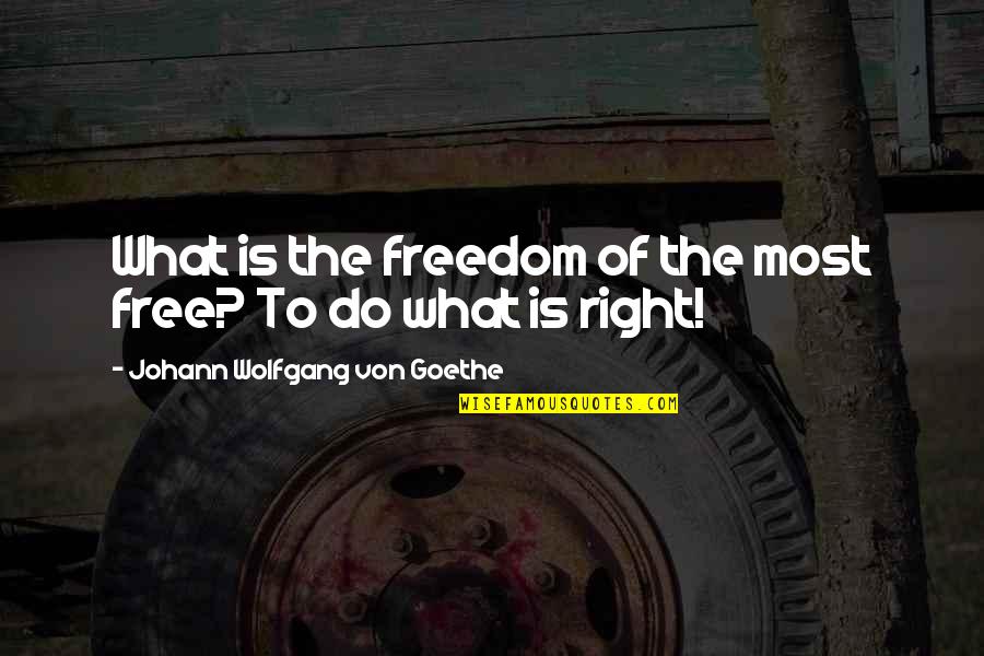 Conglomerate Quotes By Johann Wolfgang Von Goethe: What is the freedom of the most free?