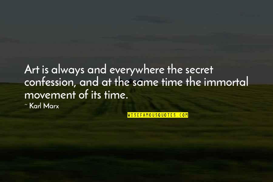 Congrats On A New Job Quotes By Karl Marx: Art is always and everywhere the secret confession,
