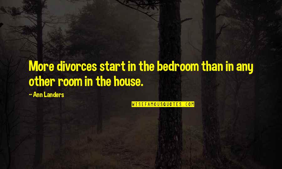 Congratulating Yourself Quotes By Ann Landers: More divorces start in the bedroom than in