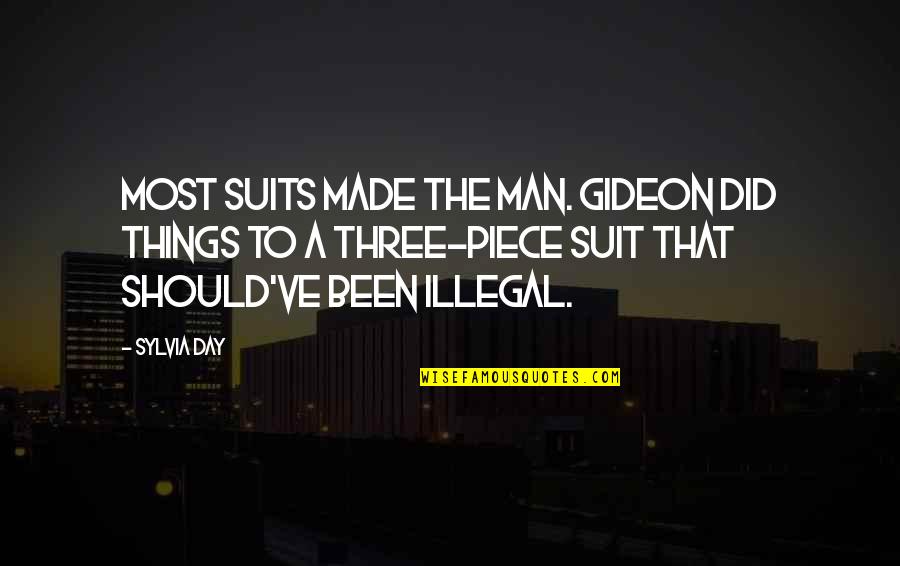 Congratulating Yourself Quotes By Sylvia Day: Most suits made the man. Gideon did things