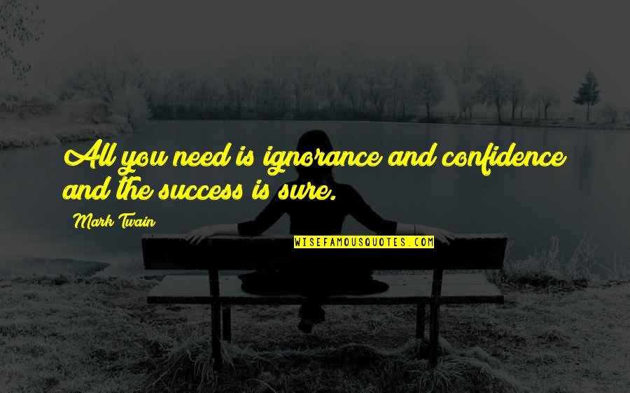 Congratulations For Success Quotes By Mark Twain: All you need is ignorance and confidence and