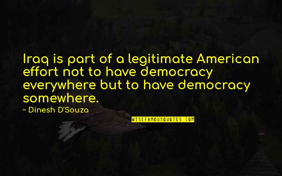 Congratulations Now I Hate You Quotes By Dinesh D'Souza: Iraq is part of a legitimate American effort