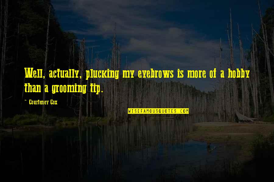 Congratulations On New Grandbaby Quotes By Courteney Cox: Well, actually, plucking my eyebrows is more of